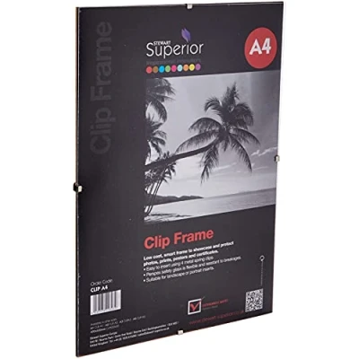 Image of Stewart Superior A4 Back Loading Clip Frame with Plexi Safety Glass