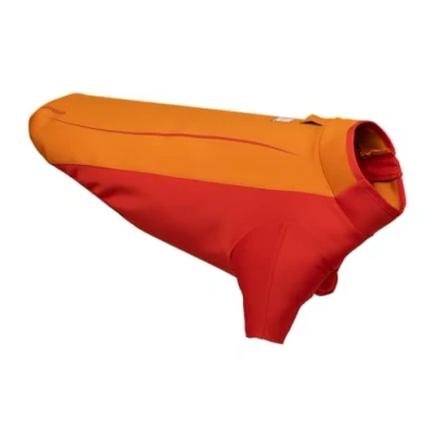 Image of RUFFWEAR Undercoat Dog Water Jacket, Wet Suit for friendly Warmth, Comfortable, Amphibious Jacket Land and with Formfitting Neoprene Reflective Trim. Size XL, Campfire Orange