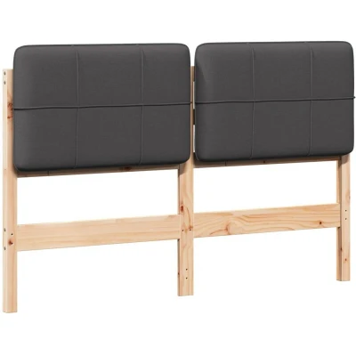 Image of vidaXL Upholstered Headboard with Brown and Dark Grey 135 cm