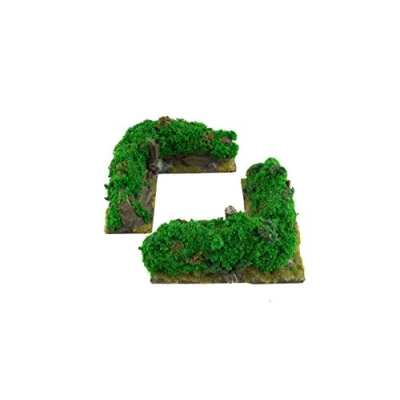 Image of War World Gaming Battle Bocage Corner Sections x 2 28mm Heroic Scale Wargaming Terrain Model Diorama Scenery Wargame WW2 Tabletop Normandy France WWII Hedgerow