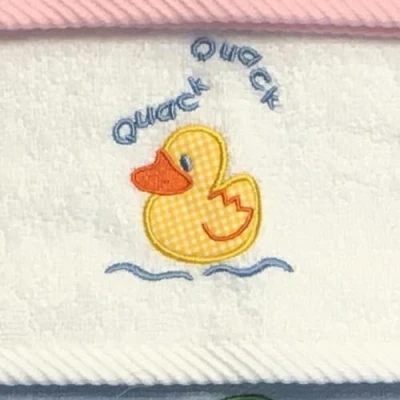 Image of Harwoods Duck Childrens Embroidered Face Cloth, White