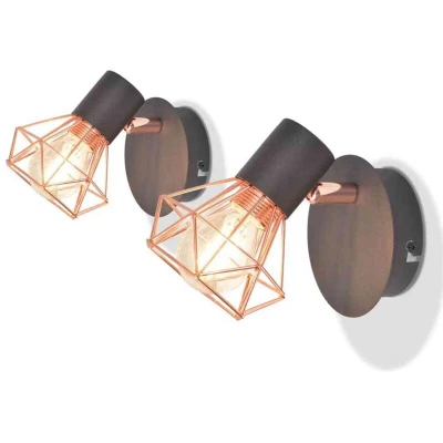 Image of vidaXL Wall Lamps 2 pcs with LED Filament Bulbs 8 W