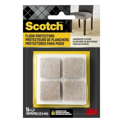 Image of Scotch SP844 NA Felt Furniture Pads, Beige, Square 1&quot;