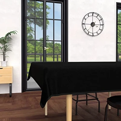 Image of Soleil d&#039;ocre, Rectangular Stain Resistant Microfibre Tablecloth Black 140 x 240 cm