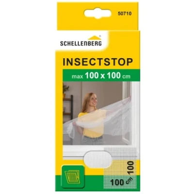 Image of Schellenberg 50710 Fly Screen, Insect, Mosquito Protection for Windows Various Sizes, White, 100x100cm