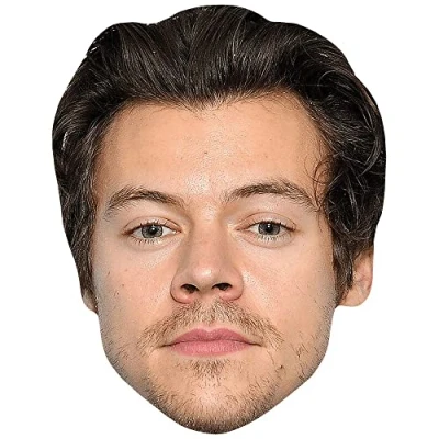 Image of Harry E. Styles (Stubble) Celebrity Mask, Flat Card Face, Fancy Dress Mask