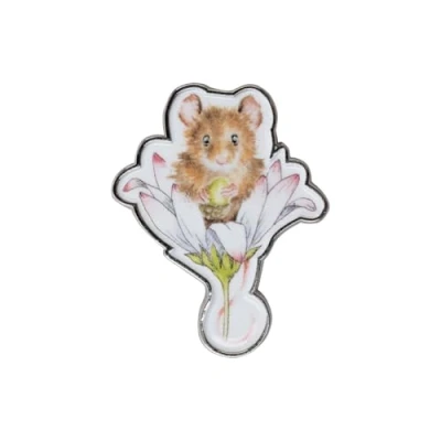 Image of Wrendale Designs &#039;Oops A Daisy&#039; Mouse Pin Badge
