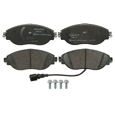 Image of 3Q0698151B, 5Q0698151AJ, 5Q0698151K, 8V0698151C Brake pad set DELPHI LP3389 incl. wear warning contact with anti squeak plate accessories