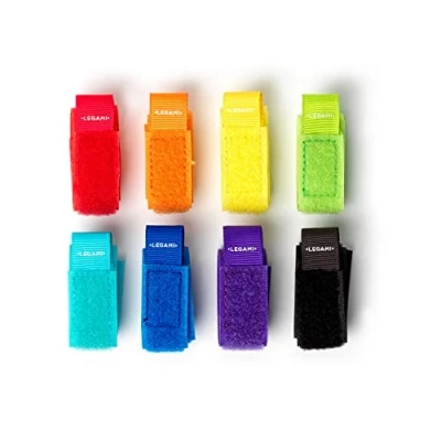Image of Legami Set of 8 Coloured Cable Ties with Velcro Fastener Reusable 18 x 2 cm