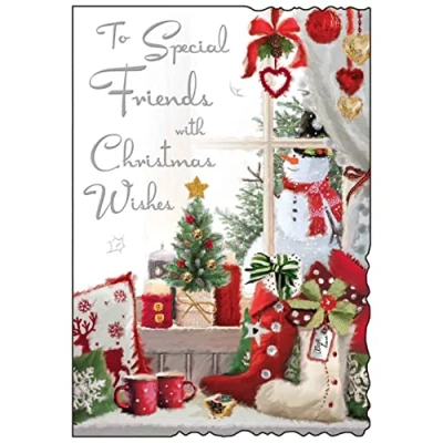 Image of Jonny Javelin Special Friends Christmas Wishes Card Festive Window Seat