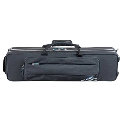 Image of Champion SOPRANO SAXOPHONE CASE with Carry, Shoulder Strap, Hideaway Backpack Straps &amp; Accessory Pocket for Music Sheet Phone. Gig Bag, Velour Moulded Interior Student or Professional Instrument