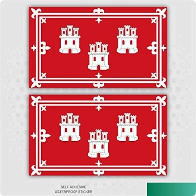 Image of Landing Designs 2 x Aberdeen Emblem Flag Vinyl Stickers Car Van Truck Taxi Lorry