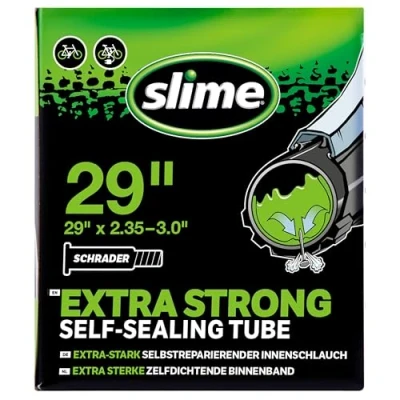Image of Slime 30100 Bike Inner Tube with Puncture Sealant, Self Sealing, Prevent and Repair, Schrader Valve 29 x 2.35 3.0, Black