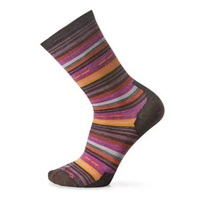 Image of Smartwool Everyday Margarita Crew Socks, CHESTNUT, Small