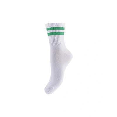 Image of PIECES Women&#039;s Pccally Socks Noos, Bright White/Stripes: Mint, One Size