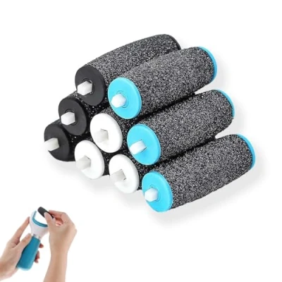 Image of Foot File Replacement Rollers Compatible with Scholl Velvet Smooth, Pedi Electric Heads, 9 Pcs 3 Coarse Levels Includes Extra Rough Hard, Medium Hard and Gentle Skin Remover
