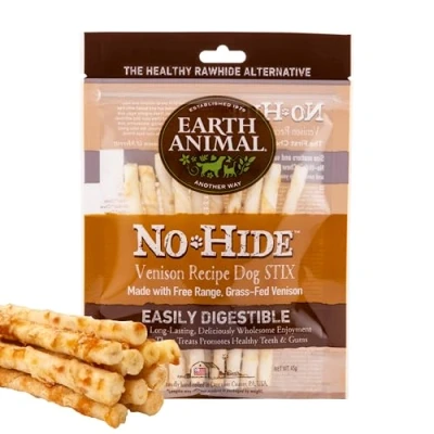 Image of Earth Animal No Hide Venison Dog Stix 10pk 45g