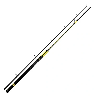 Image of Black Cat Premium Catfish Rod Perfect Passion Boat Spin Fishing Spinning Casting Weight 50 190 g, Black/Yellow, 2.40 m