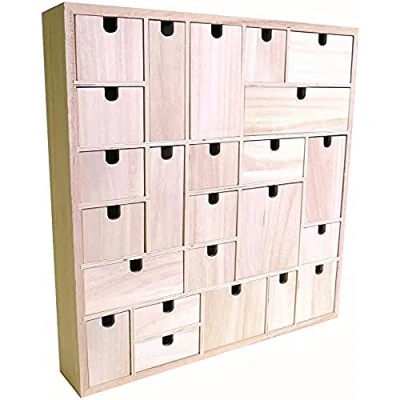 Image of Artemio Wooden advent calendar to decorate Geometric, Wood, 40 x 6.5 cm