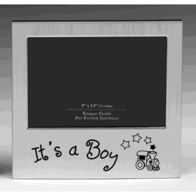 Image of &#039;It&#039;s a Boy&#039; Photo Frame (Silver colour) 5 x 3.5