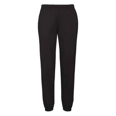 Image of Fruit of the Loom Mens Classic Elasticated Hem Jogging Bottoms (Black) Size X Small
