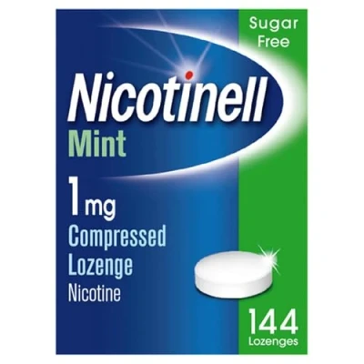 Image of Nicotinell Nicotine Lozenge, Quit Smoking Aid, Sugar Free Mint Flavour, 1 mg, 144 Pieces