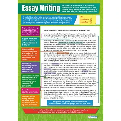 Image of Essay Writing English Posters Laminated Gloss Paper measuring 850mm x 594mm (A1) Language Classroom Education Charts by Daydream