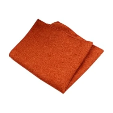 Image of DB Dickie Bow Men&#039;s Luxury Cotton Blend Pocket Square (Rust Burnt Orange) suitable for formalwear, office, weddings, parties, grooms &amp; groomsmen outfits