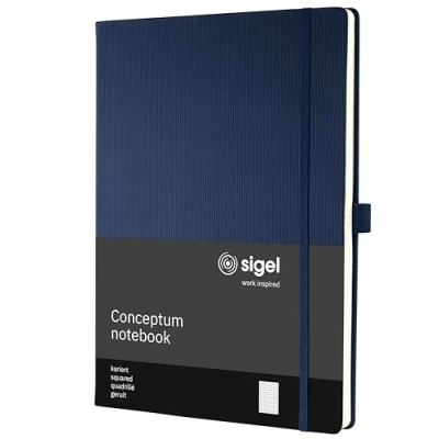 Image of SIGEL CO646 Premium Notebook squaRed, A4, hardcover, Blue Conceptum