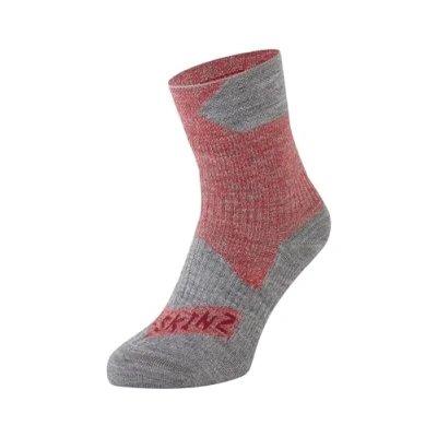 Image of SEALSKINZ Bircham Unisex Waterproof All Weather Ankle Length Sock Running, Trekking, Camping &amp; Everyday Use Merino Wool Lining 4 Way StretchRed, S