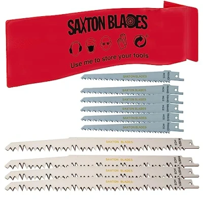 Image of RPR10MXC Saxton 10 Blade Reciprocating Sabre Saw Combo Wood fits Bosch, Dewalt Makita Pack C