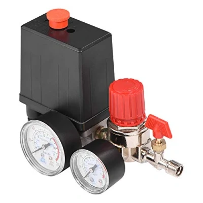 Image of 3000L/min 0.05 1.2Mpa Small Air Compressor Pressure Switch Control with Safety Valve and Regulator Gauges