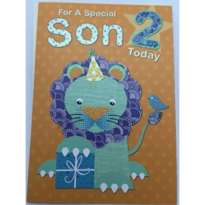 Image of Cute Special Son 2nd Birthday Greeting Card boy