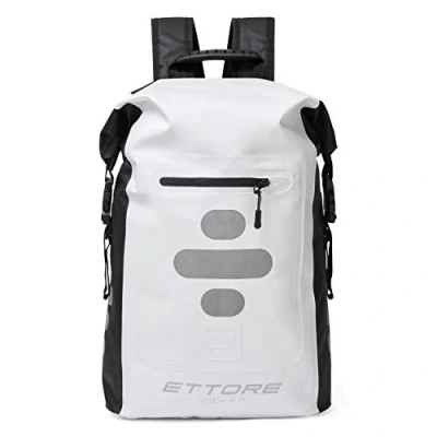Image of Ettore Cycling Rucksack 100% Waterproof Dry Bag 25L Black/White Sonar