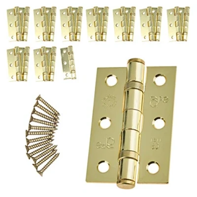 Image of Door Hinge 3&quot; / 76mm PVD Brass Ball Bearing Washer CE Grade 7 for Fire 10 Pair