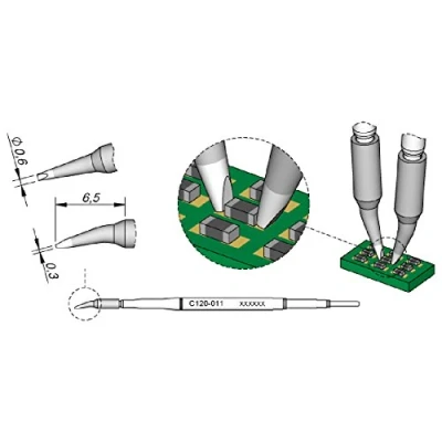 Image of Jbc C120011 Desoldering Tip Pair for PA120 A