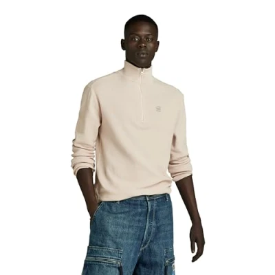 Image of G STAR RAW Men&#039;s Moss Knitted Sweater, Beige/khaki (whitebait D24464 D631 1603), L