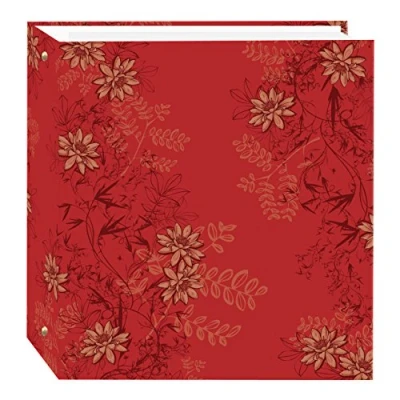 Image of Pioneer Photo Albums Magnetic 3 Ring Album 100 Page, Red Foliage, Pvc Plastic