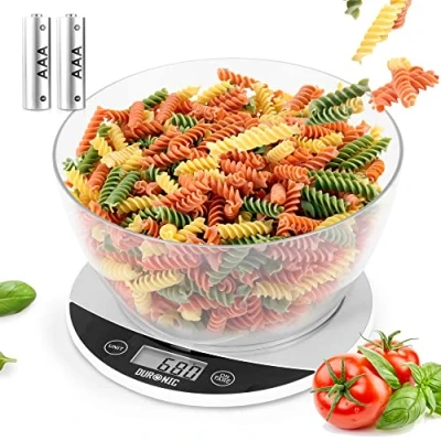 Image of Duronic Digital Kitchen Scale KS3000 Scales with Bowl, Weighing Scale, Baking for Cooking Pet Food Postal, Weight Electronic Backlit LCD Display