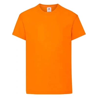 Image of Fruit of the Loom Unisex Kid&#039;s Original T Shirt, Orange, 14 15 Years