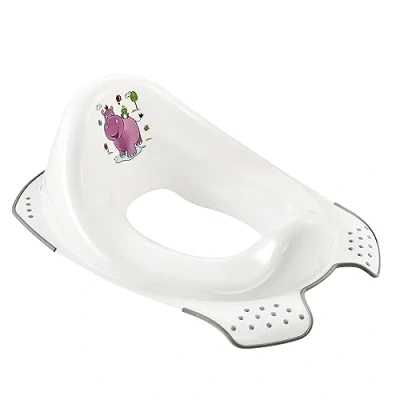 Image of keeeper Hippo Children&#039;s Toilet Seat, For 18 months to 4 years, Anti Slip Design, Ewa, White