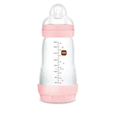 Image of MAM Easy Start Anti Colic A121 Bottle, Patented with Teat 2 Made of SkinSoftTM Ultra Soft Silicone, for Babies from Months, 260 ml Pink, 1 Unit, Self Sterilising in 3 Minutes