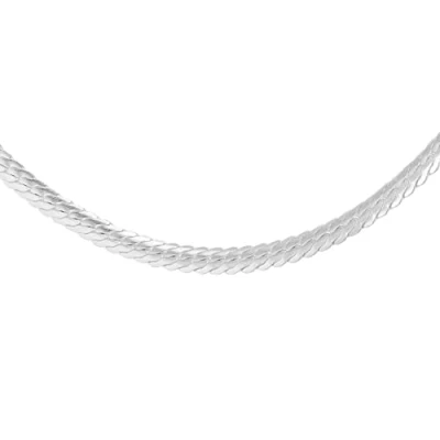 Image of Tuscany Silver Women&#039;s Sterling 2.5mm Oval Herringbone Chain 41cm/16&quot;