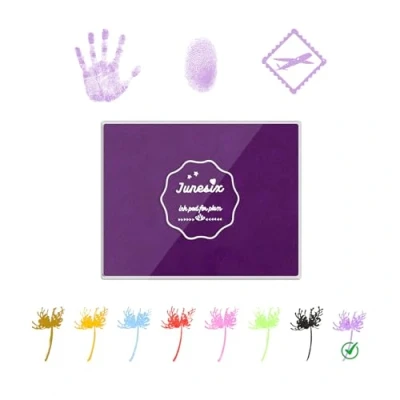 Image of Sicheii Large Ink Pads for Stamping, Washable Stamp Pad Rubber Stamps Hand and Footprints, Dog Pet Paw Print Pad, Craft Partner DIY Color Fabric Wood Paper Scrapbook (Purple)