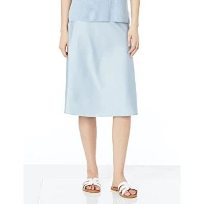 Image of The Drop Women&#039;s Maya Silky Slip Skirt, Fog Blue, XXL Plus