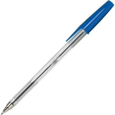 Image of indigo BLUE Ball point Pens. Quality Stick Biro Pens for Home School Office. 0.7mm Medium Encased Nib (10)