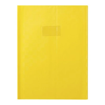 Image of Clairefontaine Ref 71304C Calligraphe PVC Exercise Book Protector Cover A4+ (240 x 320mm) in Size, Label Holder for Easy Identification Yellow Colour