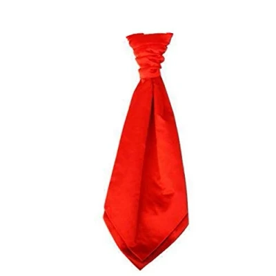 Image of Kids Boy Children Satin Wedding Ruche Cravat Tie Party Event (Red orange)
