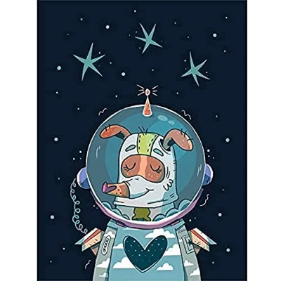 Image of Wee Blue Coo Laika Russian Space Dog Canvas Art Print