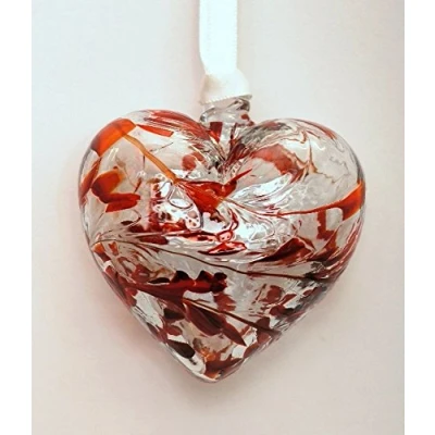 Image of Milford Collection Glass Friendship Heart Small Ruby